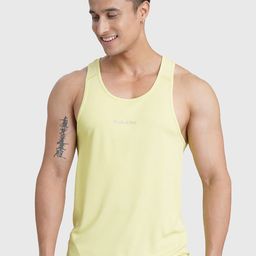 FUAARK Round Neck Innerwear Gym Vests Checks-R_Tank-Lime-S-15