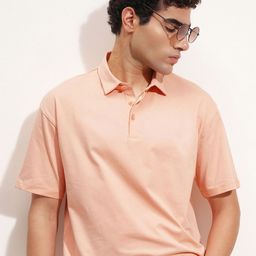 HIGHLANDER Polo Collar Drop-Shoulder Sleeves Cotton Relaxed Fit T-shirt-image-33