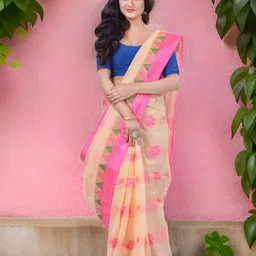 DESH BIDESH Woven Design Pure Cotton Handloom Taant Saree-image-95
