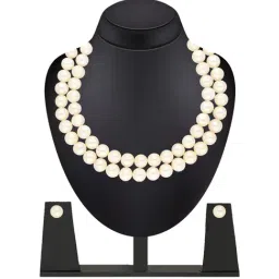 Sri Jagdamba Pearls White Alloy Classic Necklace & Earring Set-image-33
