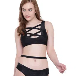 La Intimo Black Beach Bold Bra & Bikini Panty-image-89