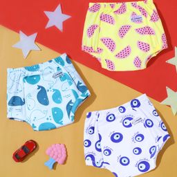 Snugkins Snug 100% Cotton Potty Training Pull up Pants Size 2 Pack of 3 - Multicolor-26