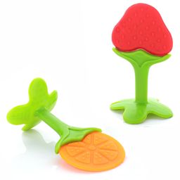 Aditi Toys Baby Silicone Teether, Fruit Teether For Toddlers,100% Food Grade Silicone Teether, Non-Toxic & Latex Free Suitable For Kids Above 6 Months, Bis Approved. (Orange & Red)-23