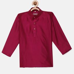 THANGAMAGAN Viscose Full Sleeves Solid Kurta - Dark Pink-picture-12