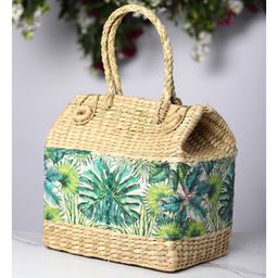 HABEREINDIA Picnic Basket | Lunch Box | Travel Bag | Eco-Friendly Seagrass Basket - Brown-image-86