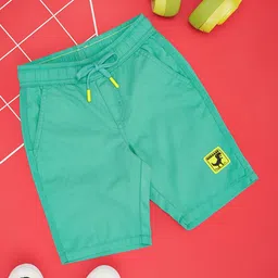Pantaloons Junior Cotton Solid Shorts - Teal Blue-picture-10