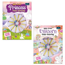 Little Artist Copy coloring for kids (set of 2 books) - Unicorn, Princess-3