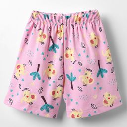 Child World Interlock Knee Length Shorts With Elephant Print - Pink-image-89