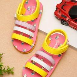 ONYC Floral Designed Colour Blocked Sandals - Pink-picture-17
