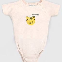 Somersault Cotton Half Sleeves Baby Cheetah Printed Onesie - Ecru-image-53