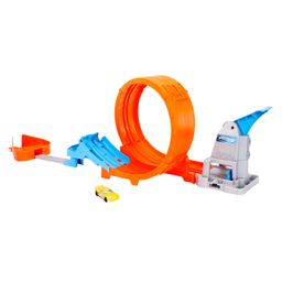Hot Wheels Loop Stunt Champion Track Set with Dual Track Loop Dual Launch Spring Ramp & 1 Hot Wheels Car - Orange-3