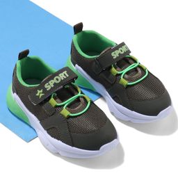 Cute Walk by Babyhug Velcro Closure Sneakers with Text Print - Green-picture-14