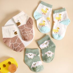 Kicks & Crawl Cotton Pack Of 3 Baby Animals & Birds Designed Socks - Multi Colour-image-14