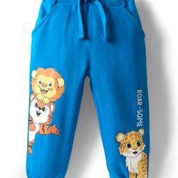 Babyhug Cotton Terry Knit Full Length Lounge Pant With Animals Print - Blue-picture-28