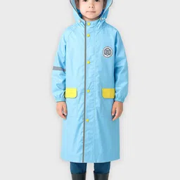 Little Surprise Box LLP Kids & Teens Minimal Blue & Yellow Pocket Knee Length Raincoat-image-60