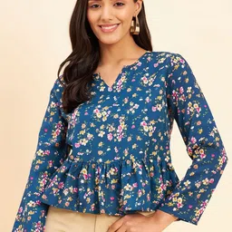NEESH Floral Print Peplum Top-image-37