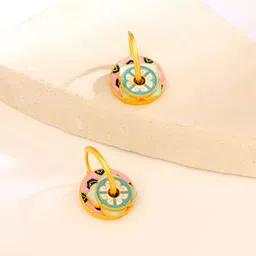 Yellow Chimes Gold Plated Contemporary Hoop Earrings-49