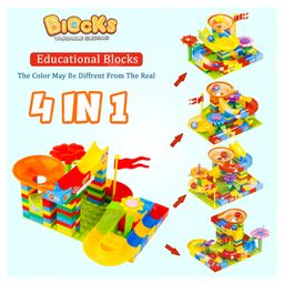 Fiddlerz 91 Pieces Building Blocks Funnel Slide DIY Sets Bricks Assembly Block Marble Run Slide Track Set Toys for Kids image 2