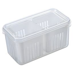 COZY VIBES Drain Food Storage Box, Refrigerator Storage Box with Lid, Food Storage Container, Removable Drain - PACK OF 1 - COLOR MAY VARY image 2