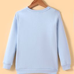 Tango Fleece Knit Full Sleeves Sweatshirt with Text Print - Sky Blue image 2