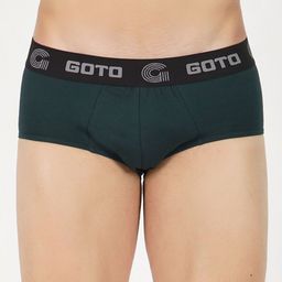 GOTO Mid-Rise Hipster Briefs COTTON BLENDED BRIEF OUTER ELASTIC GREEN-picture-17