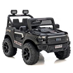 Babyhug 4x4 Battery Operated Ride on Jeep with Music & LED Lights - Black| Rechargeable Battery| Openable Doors| Built-in Music & AUX| Remote Control| Easy to Assemble| Forward & Reverse image 3