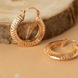 Rukhmani Gold Plated Circular Shape Hoop Earrings-image-3