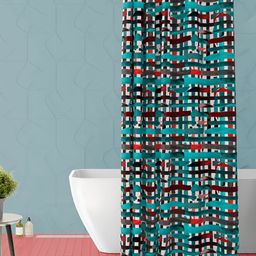 ArtzFolio Blue & White Printed Waterproof Shower Curtain-image-94