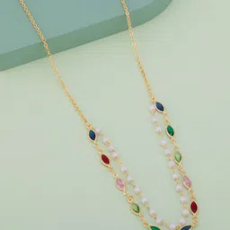 Kushal's Fashion Jewellery Copper Gold-Plated Necklace-image-89