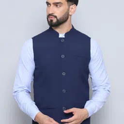even Woven Design Nehru Jacket-picture-44