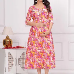 mad fury Tropical Print Maternity Maxi Dress-98