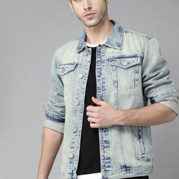 Roadster Men Blue Washed Denim Jacket-picture-56