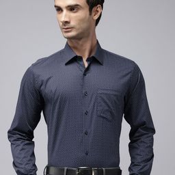 Van Heusen Slim Fit Geometric Printed Pure Cotton Formal Shirt-image-35