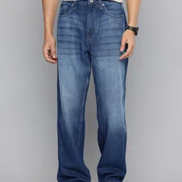 Flying Machine Men F55 Cobain Loose Straight Fit Light Fade Pure Cotton Jeans-picture-11