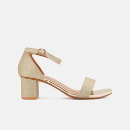 ZENVO Embellished Backstrap Open Toe Block Heels image 5