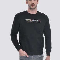 Numero Uno Black Regular Fit Printed Sweatshirt-24