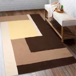 Saral Home Brown & Beige Handloom Rug - Set of 1-image-54