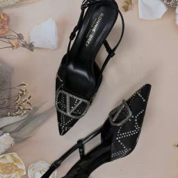 Ronnie Grey Women's Black Back Strap Stilettos-image-95