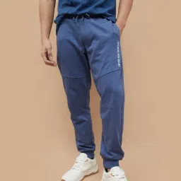 Fame Forever By Lifestyle Dark Blue Cotton Slim Fit Joggers-picture-34