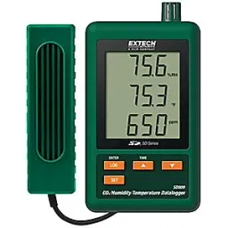 EXTECH CO2/Humidity/Temp Datalogger 10 to 95% 2G SD Memory Card Triple Line LCD-19