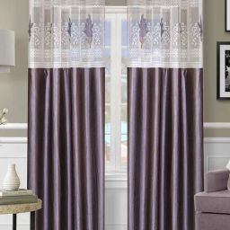 Romee Grey Polyester Floral Curtains and Sheers-image-71