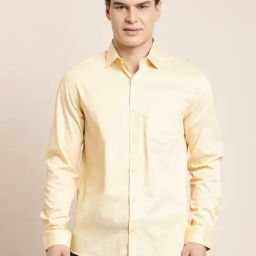 Turtle Yellow Cotton Slim Fit Printed Shirt-picture-0