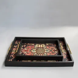Karo Tapi Printed Multicolor Wood Small Tray image 4