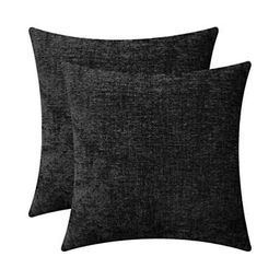 Lushomes Black Set of 2 Square Cushion Covers-14
