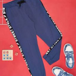 Pantaloons Junior Navy Cotton Printed Joggers-image-31
