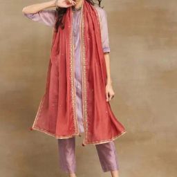 Fabindia Pink Embroidered Dupatta-image-55