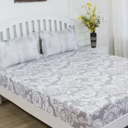 GMF Grey Cotton 144 TC Bed Sheet Set-image-89