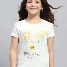 Monte Carlo Kids Off-White Printed Top-image-43