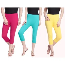 Dollar Missy Multicolor Cotton Capris (Pack  of 3)-13