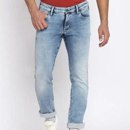 Wrangler Light Blue Slim Fit Heavily Washed Jeans-picture-10